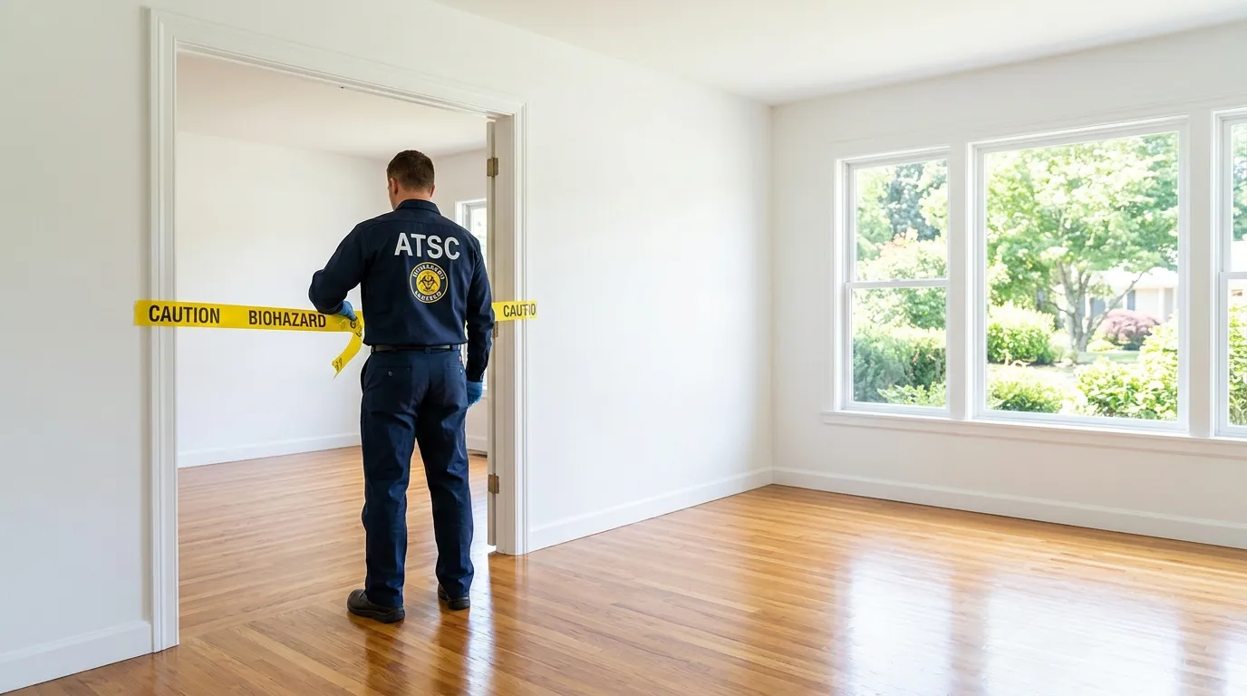 Certified biohazard cleanup crew performing Decomposition Cleanup in Macedonia